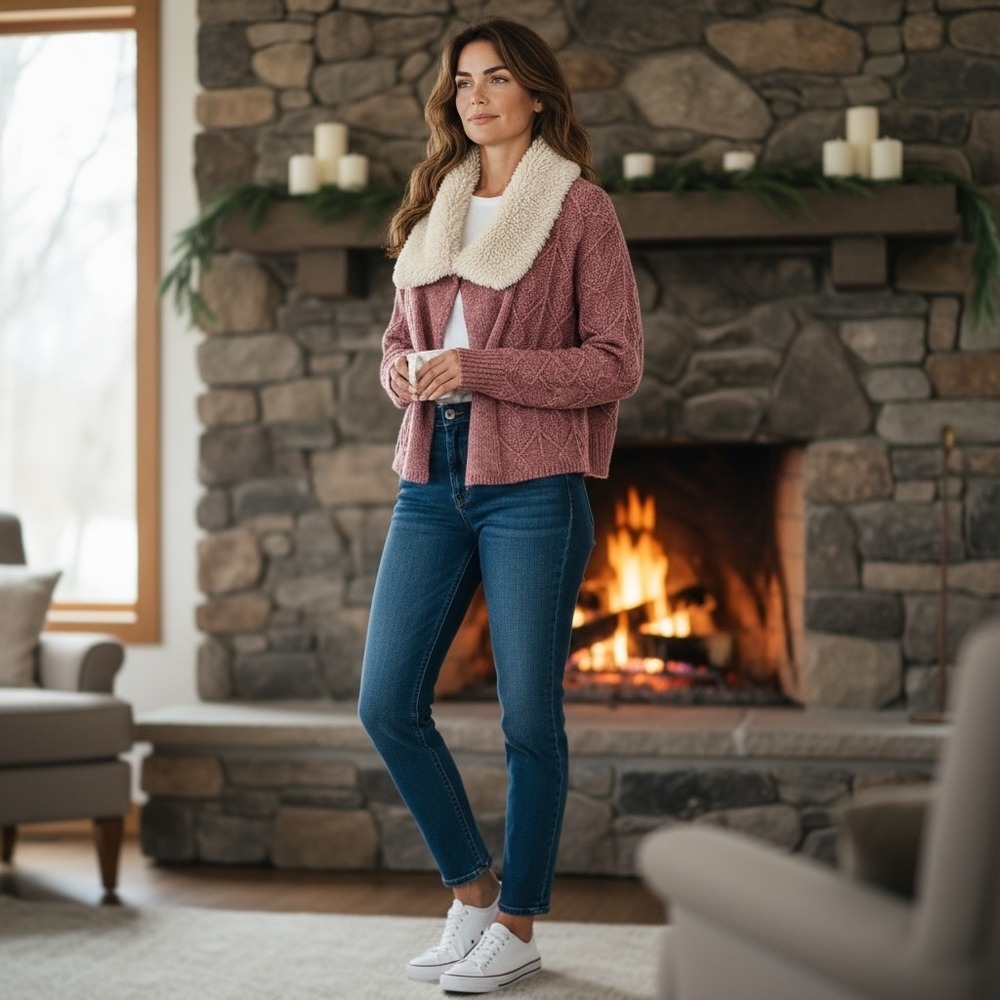 ✅ ANTHRO SLEEPING ON SNOW BUTTERFLY COLLOR CABLE KNIT‎ OPEN FRONT SWEATER SMALL